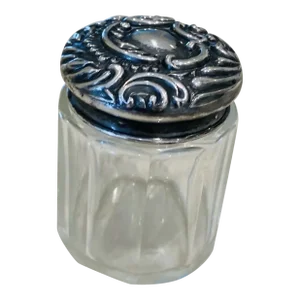 Mid 19th Century Victorian Sterling Topped Crystal Jar