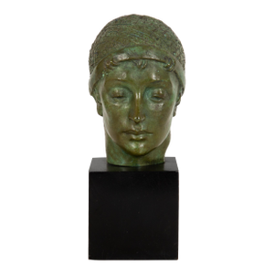 Rare American Bronze Sculpture Bust of “Unknown Woman” by Malvina Hoffman