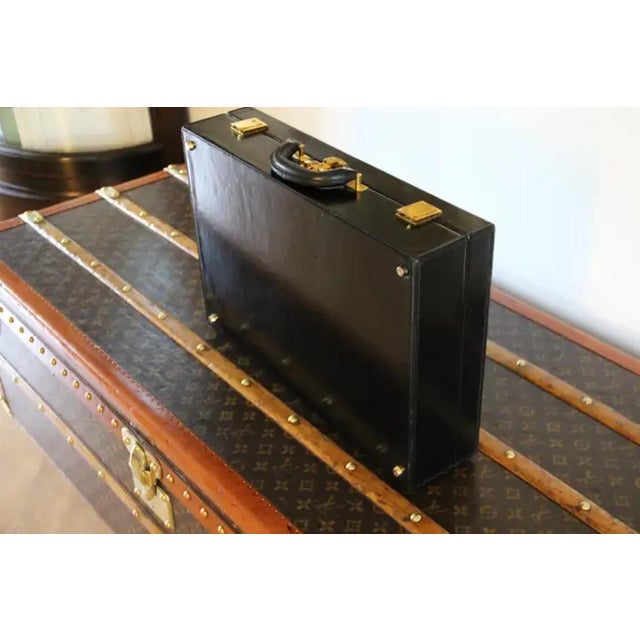 Animal Skin Black Leather Briefcase from Hermès, 1970s For Sale - Image 7 of 16