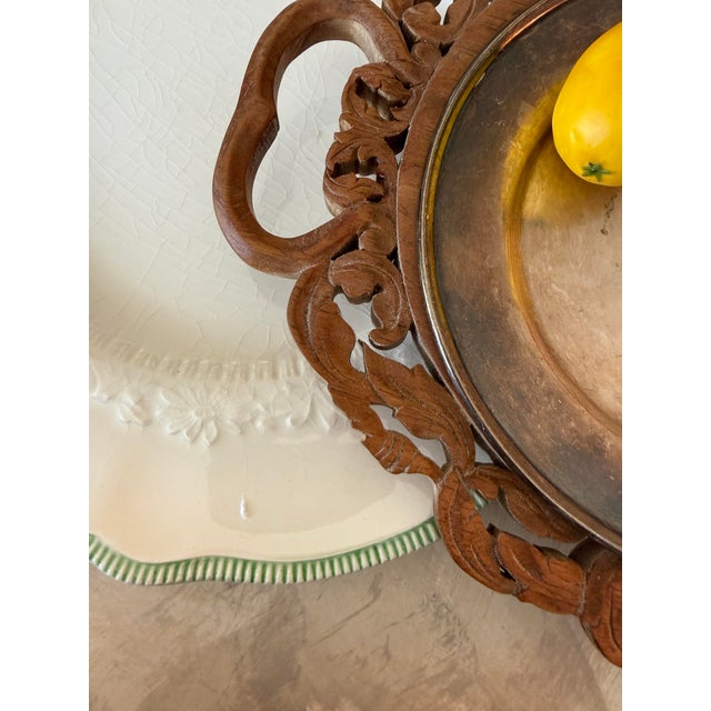 1960s Vintage Green and White Johnson Bros Old Staffordshire Plates - Set of 2 For Sale - Image 5 of 10