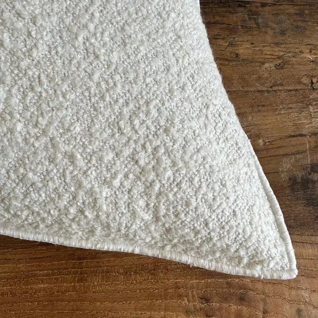 Not Yet Made - Made To Order Boucle French Toile White or Tweed Style Pillow With Down Feather Insert For Sale - Image 5 of 6