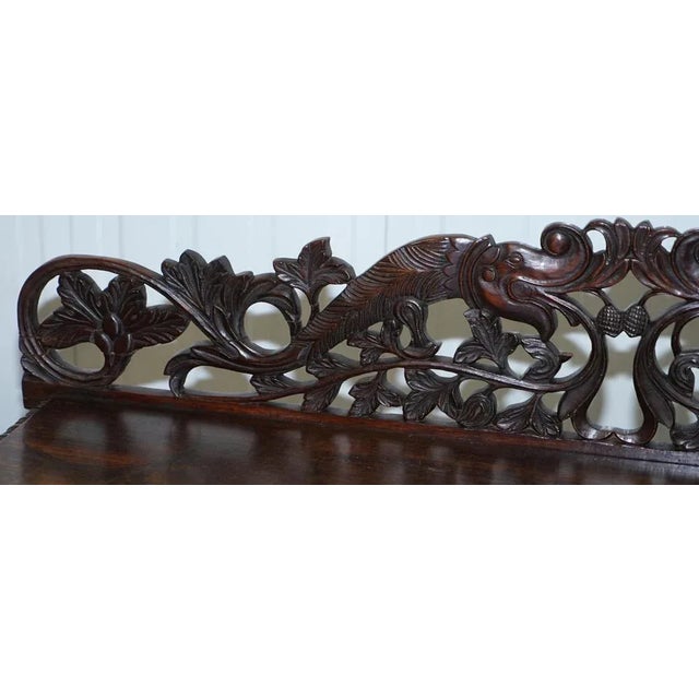 19th Century Anglo-Burmese Hand-Carved Sideboard with Drawers & Cupboards For Sale - Image 4 of 18