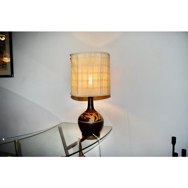 Stoneware Lamp by Pierre Digan La Borne, 1950, in Very Good conditions. Designed 1950 to 1959 This piece has an...