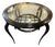 Round Coffee Table in Ebonized Wood and Screen-Printed Glass by Paolo Buffa, 1940 For Sale