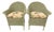 Late 20th Century Pair of Hollywood Production Sage Green Wicker Tub Armchairs For Sale