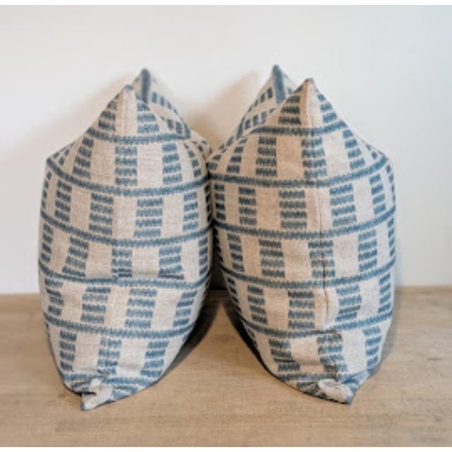 Traditional Fermoie Cove 20" Pillows in Blue - Pair For Sale - Image 3 of 4