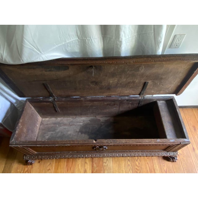 Antique Spanish Carved Wedding Chest For Sale - Image 4 of 10