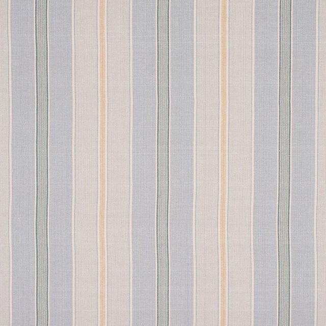 Schumacher Sample - Schumacher X A Rum Fellow Scoop Stripe Fabric in Breeze For Sale - Image 4 of 4