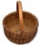 Antique Late 19th Century American Hand Woven Ash Wood Splint Swing Handle Carry Basket - Nice Color & Patina For Sale - Image 9 of 18