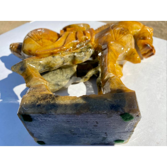 Restoration Hardware Vintage Chinese Carved Marble Horse Statue For Sale - Image 4 of 9