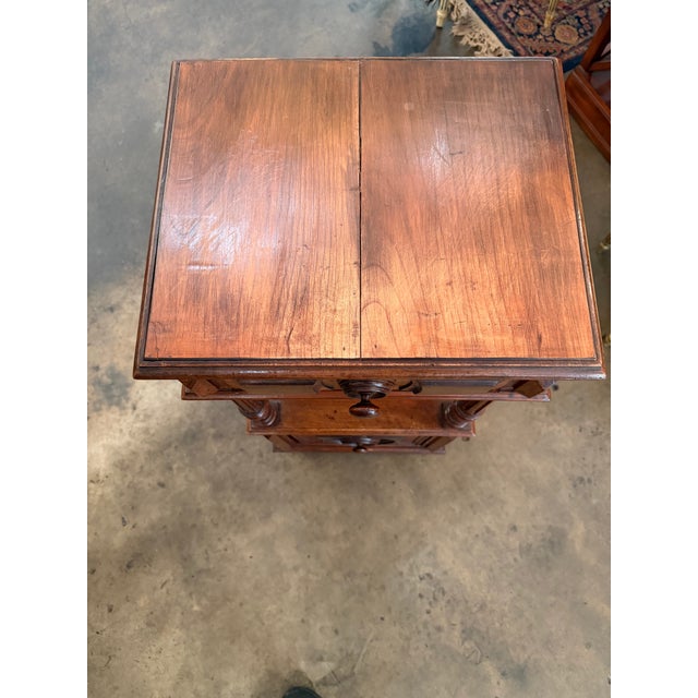 19th Century French Renaissance Carved Walnut Rolling Etagere Dumbwaiter For Sale - Image 9 of 9