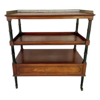 Beacon Hill Mahogany Etagere Side Table With Brass Gallery For Sale