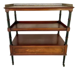 Beacon Hill Mahogany Etagere Side Table With Brass Gallery
