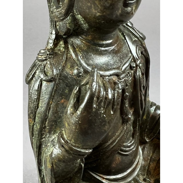 1920s Seated Bronze Bodhisattva For Sale In Chicago - Image 6 of 13