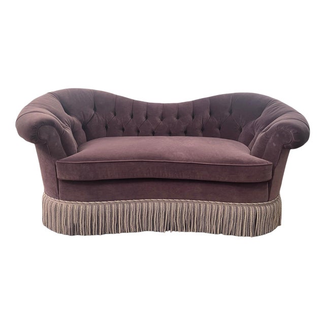 Custom-Made Victorian Loveseat by Baker Furniture For Sale