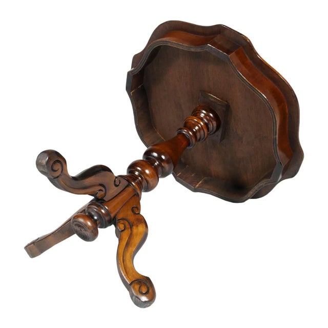 Coffee Table in Solid Walnut with Inlaid Top, 1940s For Sale - Image 3 of 4