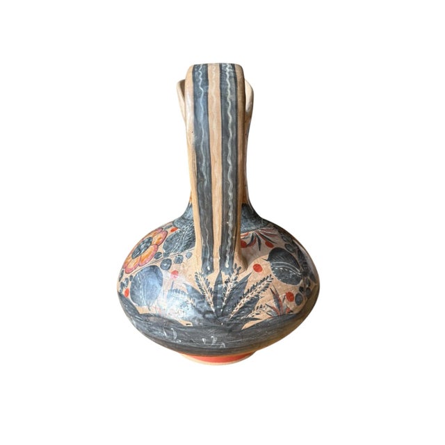 Sculpture Materials Large Tonala Hand Painted Clay Mexican Folk Art For Sale - Image 7 of 12