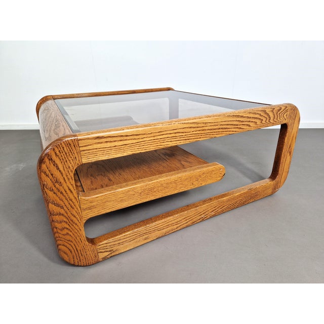 Vintage Coffee Table in Oak by Lou Hodges, 1970s For Sale - Image 6 of 13