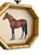 Original Hand-Painted Horse Painting Framed in a Vintage Octagonal Frame For Sale - Image 4 of 4