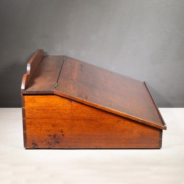 Brown 19th C. Shop Keeper's Table Top Desk c.1850 For Sale - Image 8 of 12