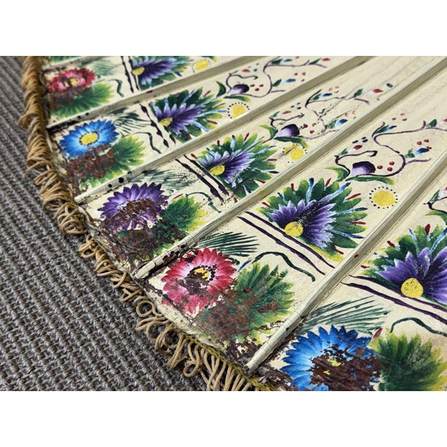 Indonesian Parasol in Wallpaper, Wood and Wool, 1950s For Sale - Image 13 of 18