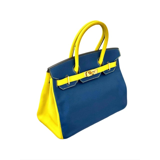 Brand: Hermès Date: 2012, P Square Stamp Origin: France Style: Birkin Size: 30 cm Color: Horseshoe stamp, Custom blue and...