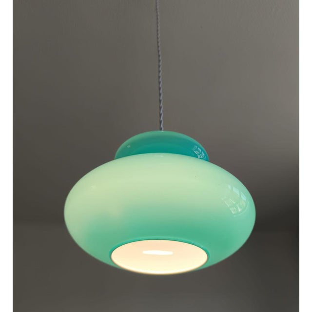 Blue Vintage Space Age UFO Pendant Light, 1970s For Sale - Image 8 of 9