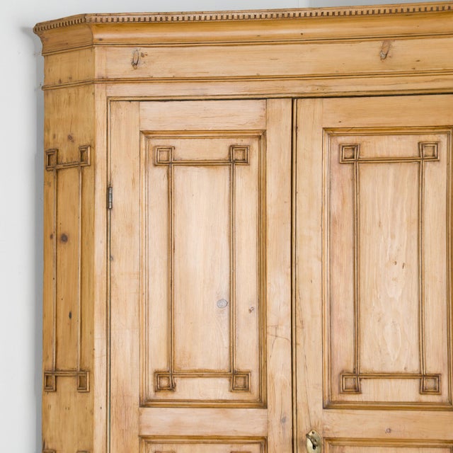 Farmhouse 19th Century Tall Danish Pine Corner Cabinet For Sale - Image 3 of 12