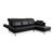 Modern Leather Chrome Corner Sofa in Black with Manual Function by Brühl Moule For Sale - Image 3 of 18