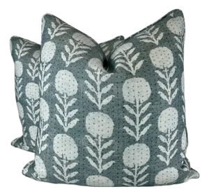 Clay McLaurin "Zinnia" in Mineral 22" Pillows-A Pair