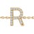 Contemporary 10K Yellow Gold Diamond Accent "R" Initial Charm and Link Bracelet For Sale - Image 3 of 6