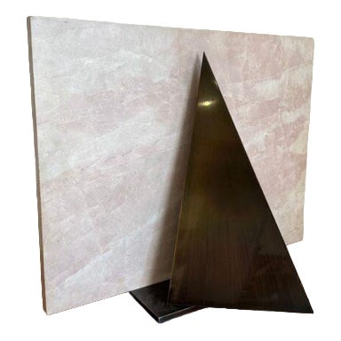 Vintage Marble Table Ambiance Light, 1970s For Sale