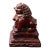 1940s Chinese Cinnabar Pedestal Foo Dog Figurine For Sale