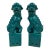 Vintage Chinese Porcelain Green Foo Dog Figurines - A Pair For Sale