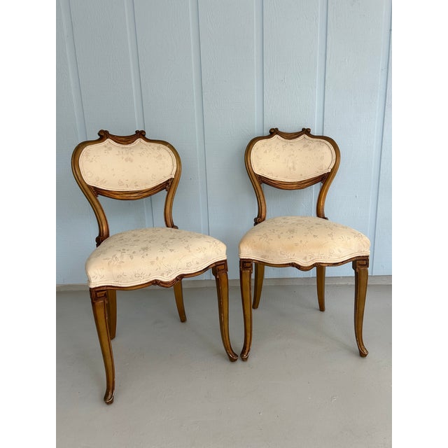 Pair of 19th Century French Transitional Louis Xv–xvi Style Water-Gilded Side Chairs For Sale - Image 11 of 12