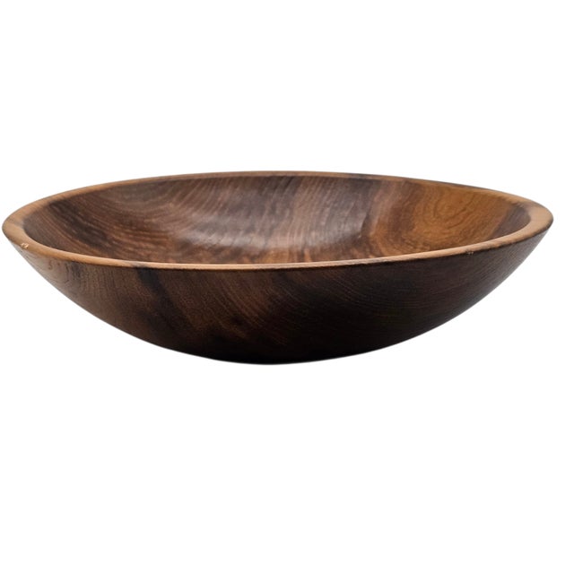 Farmhouse Hand-Turned Tulip Poplar Wood Bowl, Natural Grain, 10.5" For Sale - Image 3 of 10