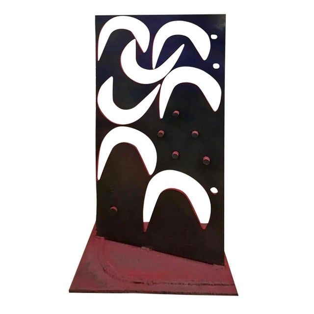 Painted Iron Sculpture With Cutout Shapes For Sale In Providence - Image 6 of 6