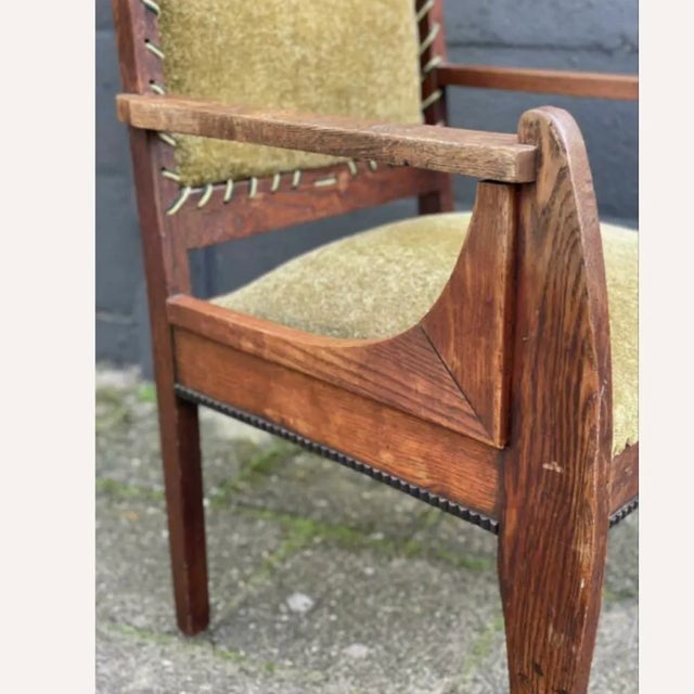 Dutch Art Deco Curved Chair, 1930s For Sale - Image 3 of 8