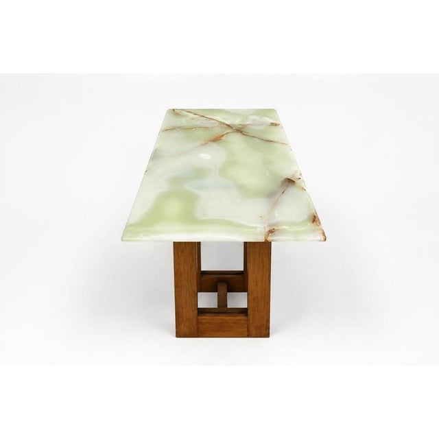 Architectural Italian Coffee Table with Onyx Top For Sale - Image 4 of 8