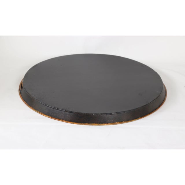 Vintage Red Hand-Painted Floral Decorative Disc/Tray | Chairish