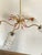 Mid-Century Modern French Atomic Chandelier with Red Acrylic Glass Accents and Textured Glass Shades, 1960s For Sale - Image 9 of 13