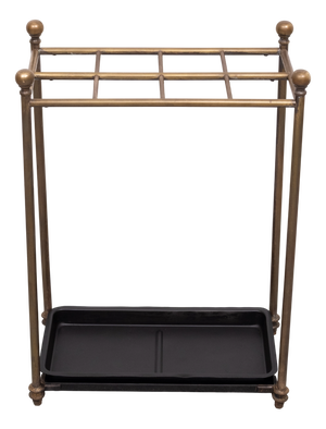 Rectangular Brass and Cast Iron Umbrella Stand, 1900