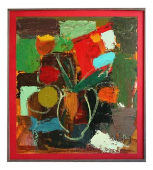 Aleksandr Rodin, Flowers of Life, Bilateral, Oil on Cardboard, 1980s