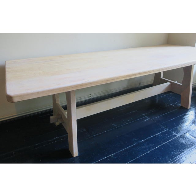 Large Farmhouse Dining Table in Limed Oak, 1950s For Sale - Image 5 of 15