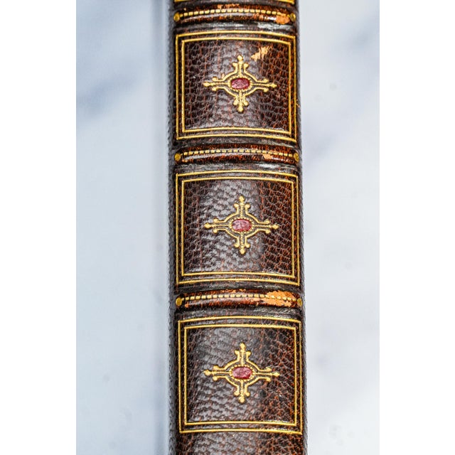 1920s Neat Faux Antique Leather Book Hidden Safe Folio Desk Home Decor For Sale - Image 5 of 13