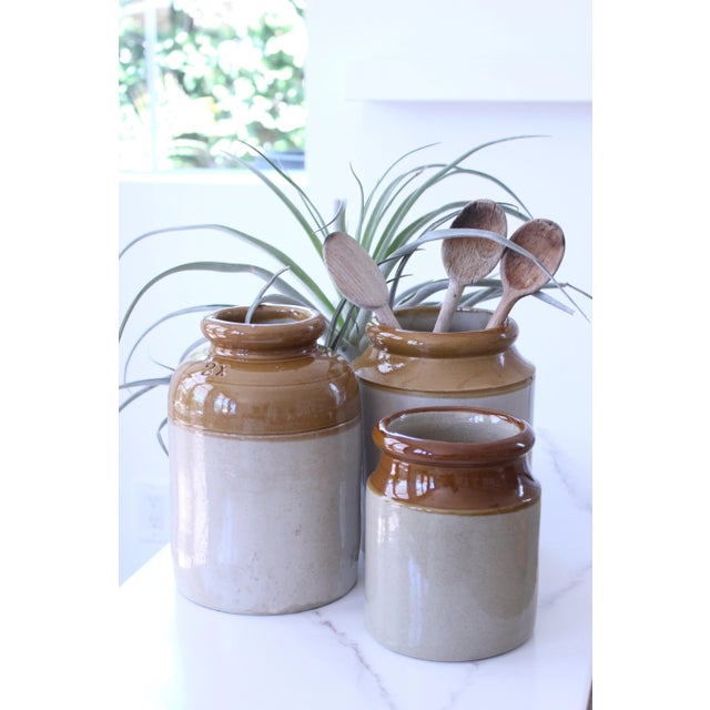 Contemporary English Stoneware Utensil Crocks & Jam Jars For Sale - Image 3 of 9