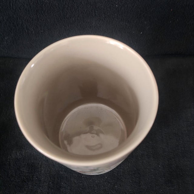 White Chinese Ceramic Pot,Tongzhi Marked Famille Rose Porcelain Brush Pot Hand Painted Flowers and Birds Pattern For Sale - Image 8 of 11