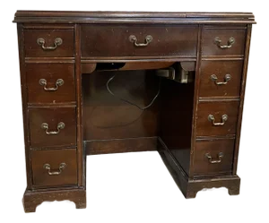 1950s Traditional Federal Kneehole Desk and Sewing Desk