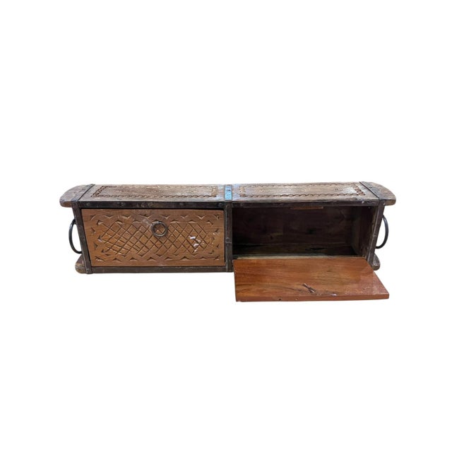 This antique reclaimed wood brick mold is decoratively carved and would make a really cool storage box. in the early 1900s...