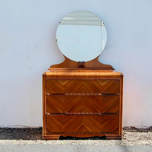 1940s Art Deco Dresser With Mirror Chairish